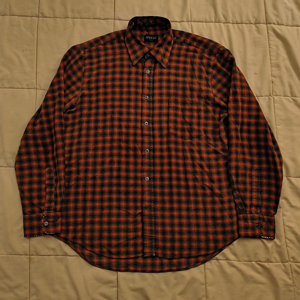 Women's Black and Red Checkered Button Down Flannel Shirt